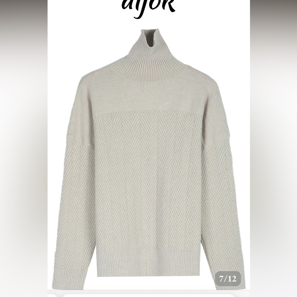 Chevron High Neck Long Sleeve Sweater